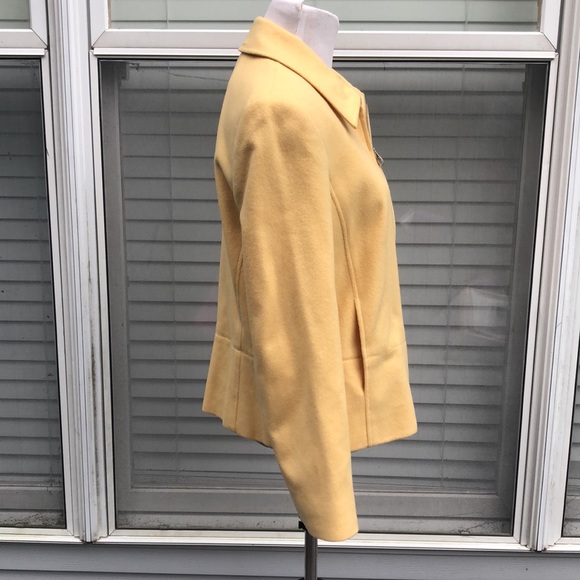 Louben Yellow Front Zip Pea Coat size 10 - Picture 7 of 11